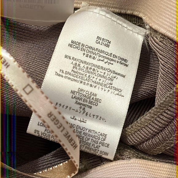 Herve Leger Fioella Bandage Legging Pants in Gravel Neutral Beige Size XS - Picture 9 of 12